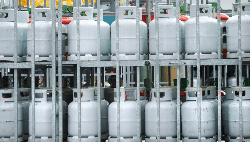 Propane propellant gas 11 kg gas cylinder with click-on valve