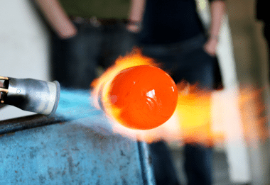 LPG flame for molding glass