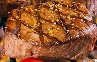 Crosshatch grilled steak