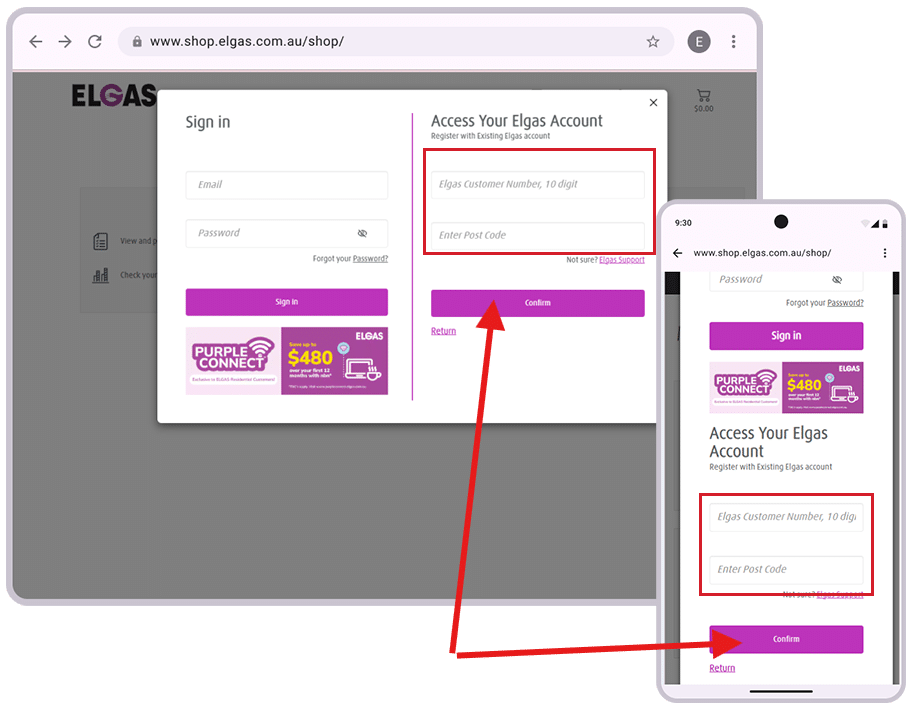 Register Elgas Account